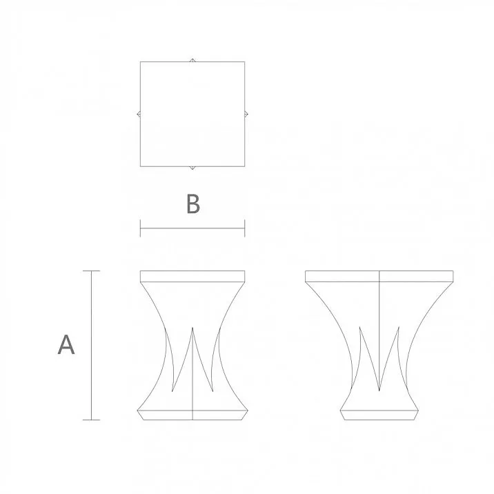 Drawings of Geometric Wooden Legs for Sofa, Chair