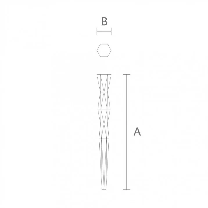 Wooden leg for console - drawing