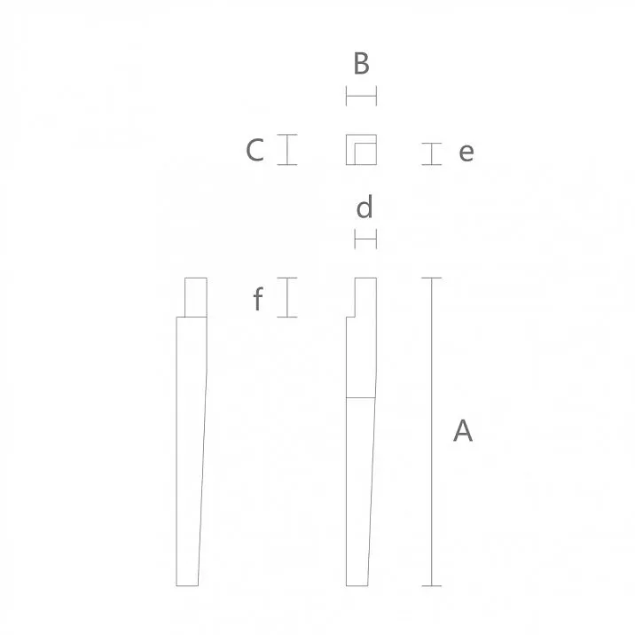 Drawing of a modern straight leg