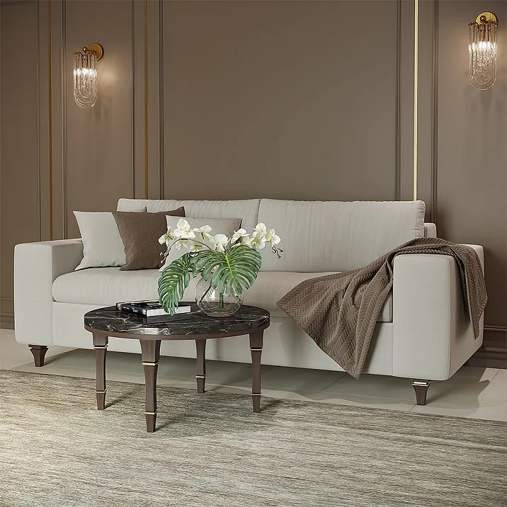 Geometric furniture leg MN-109 made of wood for furniture, photo with application