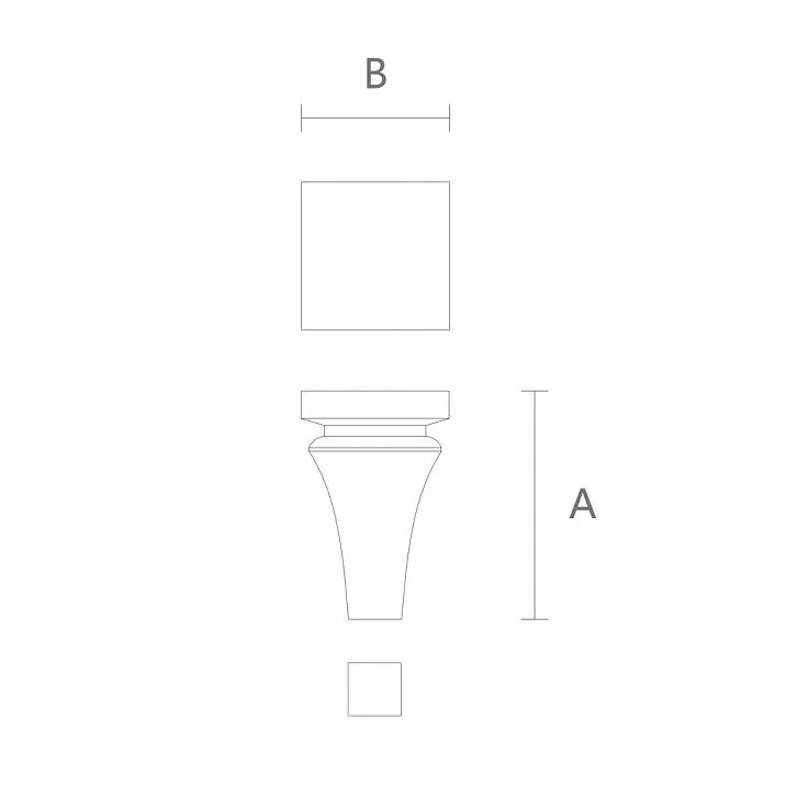 Drawing of furniture leg made of solid wood