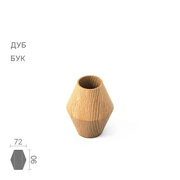 Geometric shape KN-006 made of solid wood with a 34 mm hole