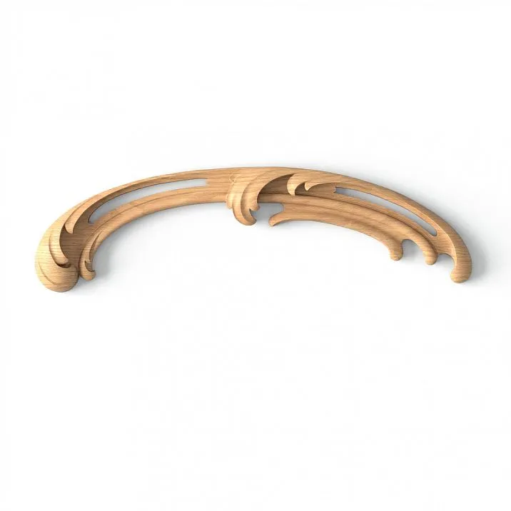 Carved Wooden Branch with Leaves and Flowers N-426L, for Interior Decoration