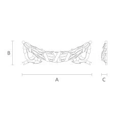 Carved Wooden Insert N-030, size 220 mm, available in four sizes drawing