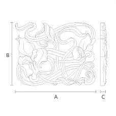 Carved overlay N-275L made of wood with geometric ornament drawing