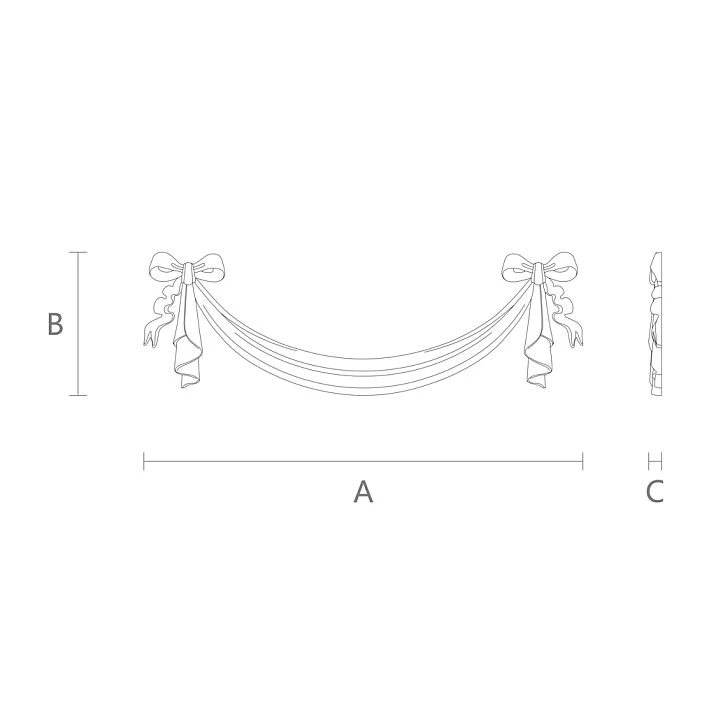 Wooden decor for classic interior drawing