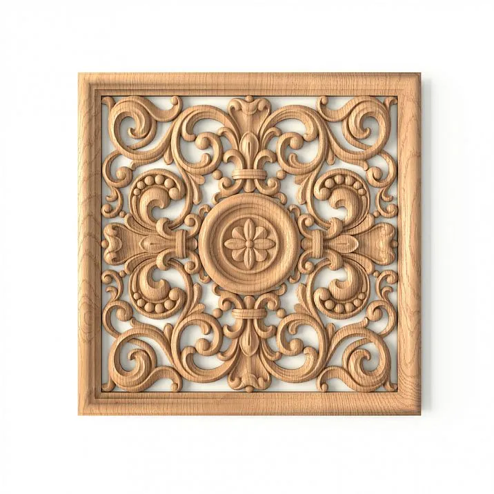 Carved inlay IKN-014 from oak &mdash; a decorative element for church furnishings and equipment.