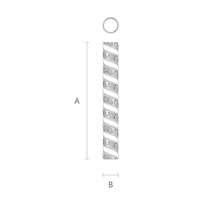 Carved Column IKN-015 for church, decoration drawing