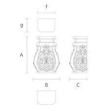 Carved Base for Column IKN-012, design drawing for church decoration