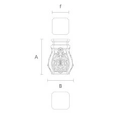 Carved Base for Column IKN-021, drawing detail for iconostasis