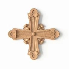 Carved cross IKN-007 from beech &mdash; wooden cross for church decor