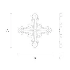 Wooden cross IKN-007 drawing