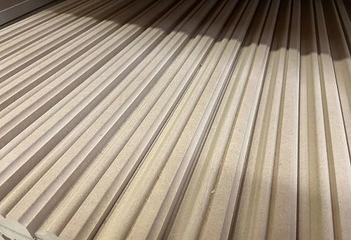 Decorative Wooden Slats for Interior Finishing, Close-up of Texture and Shape