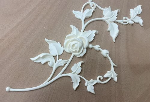 Designer Moldings with Rose and Elegant Leaves for Interior