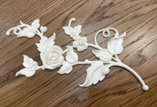 Russian Moldings with Rose and Decorative Leaves in Classic Style