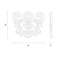 Wooden carved insert N-216 for interior decoration drawing
