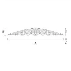 Carved wooden inlay N-328 &mdash; decorative wooden element with beautiful carving drawing