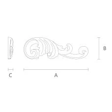 Wooden item with floral pattern for creating volume and relief - drawing