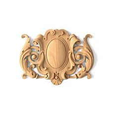 Carved wooden inlay N-267 with abstract ornament of leaves and scrolls
