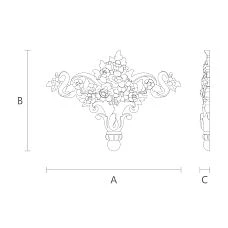 Carved Insert from Solid Wood N-193 Drawing