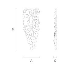 Applique N-254L for interior decoration, walls, ceilings, facades, drawing