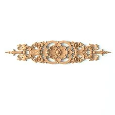 Wooden overlay with relief floral pattern for interior decoration