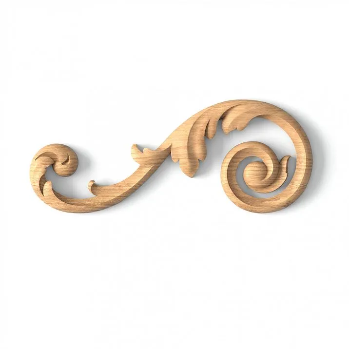 Decorative wooden element with carving