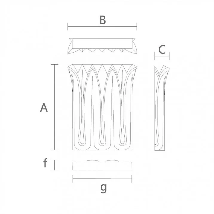 Exclusive Capital for Column from Solid KL-007 Drawing