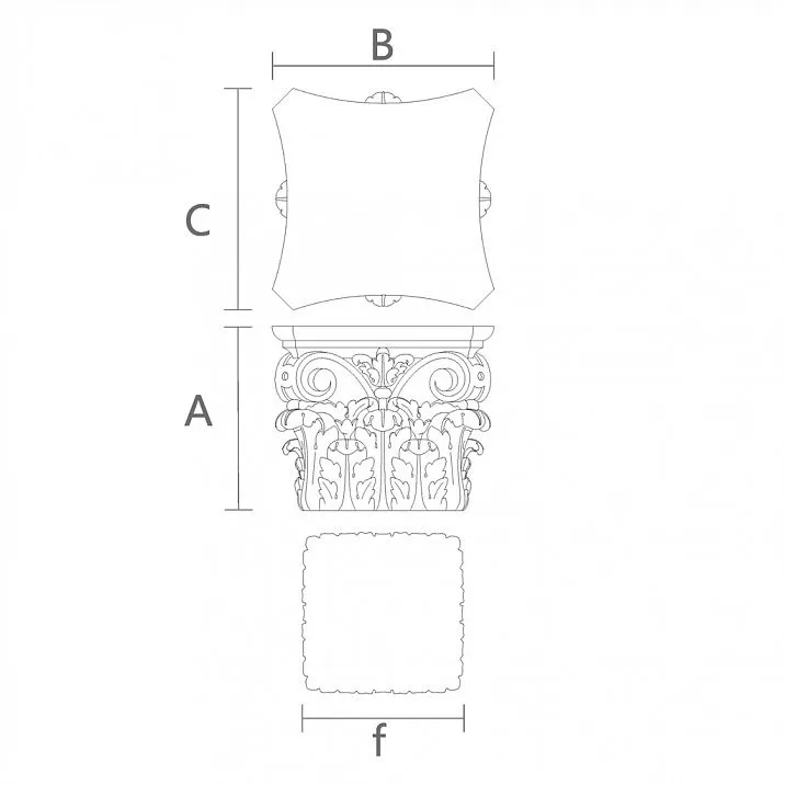 Decorative Capital for Column KL-012 Drawing