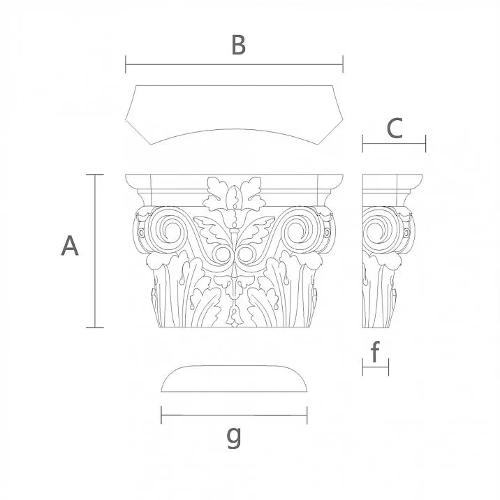 Stavros Wooden Capital KL-014.02 drawing