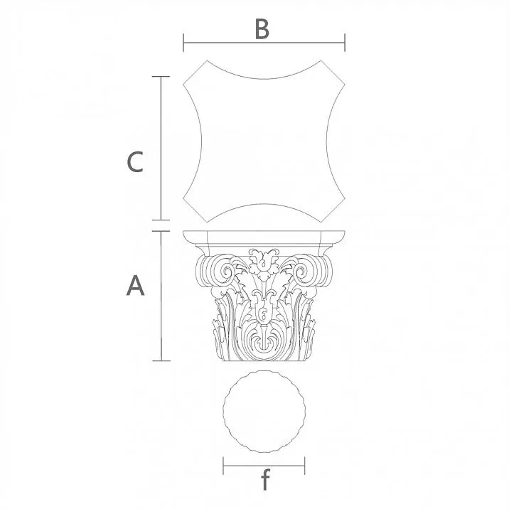 Carved Capital Design Furniture KL-024 Drawing