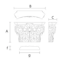 Elegant Capital in Furniture Project KL-005 Drawing