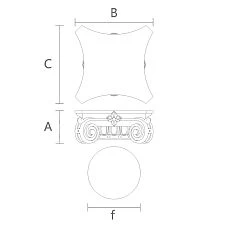 Carved Capital from Beech for Interior KL-010