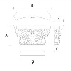 Capital KL-022 for Column Decoration Drawing