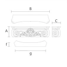 Capital for Kitchen Cabinets KL-033 Drawing