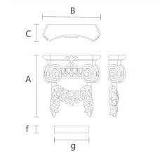 Drawing of carved capital KL-058 from solid wood