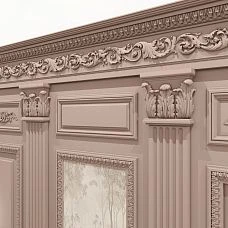 Wooden capital for interior KL-001.02 to pilasters on the wall
