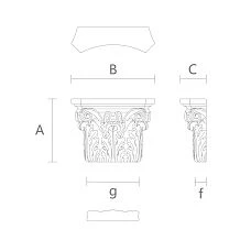 Capital from Solid Oak for Interior KL-013.1 drawing