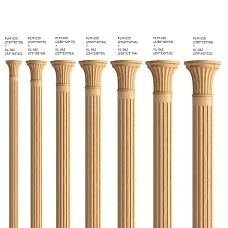 Carved Capital KL-062 made of wood, combined with decorative columns for interior