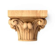 Carved Capital on Half-Column KL-037.01 from Oak