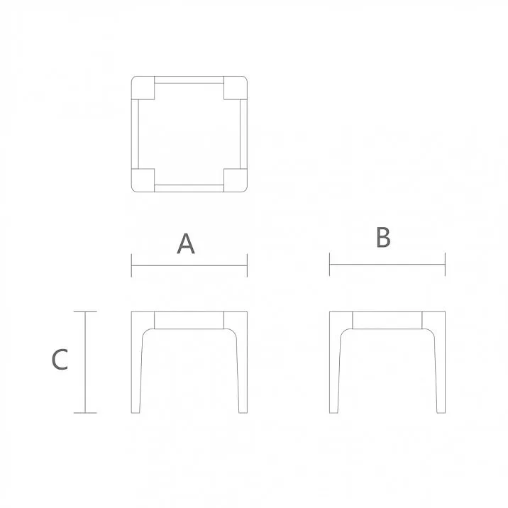 Drawing of stool frame STL-026-10