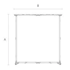 Drawing with dimensions of carved bed frame KRVT-001-1-1 made of solid wood