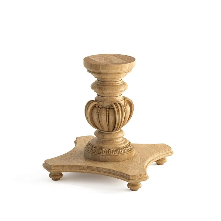 Carved pedestal STL-011 made of solid wood with four legs