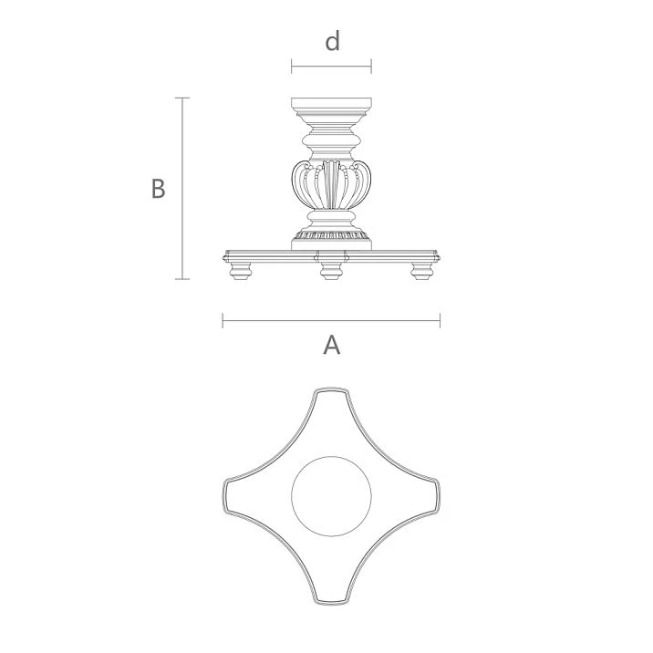 Carved pedestal STL-011 made of solid wood &mdash; schematic