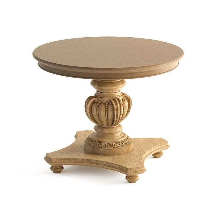 Carved pedestal STL-011 made of solid wood with tabletop