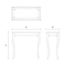 Scheme of console STL-018 made of solid wood