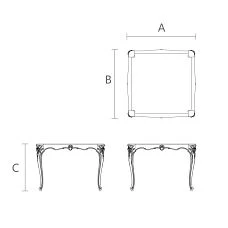 Wooden base STL-020 with carving &mdash; drawing