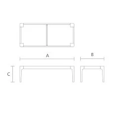 Dresser frame STL-026-14 made of solid oak or beech - drawing