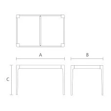 Table Base STL-026-2 made of solid wood with four legs