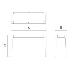 Console frame STL-026-4 made of solid wood with two legs